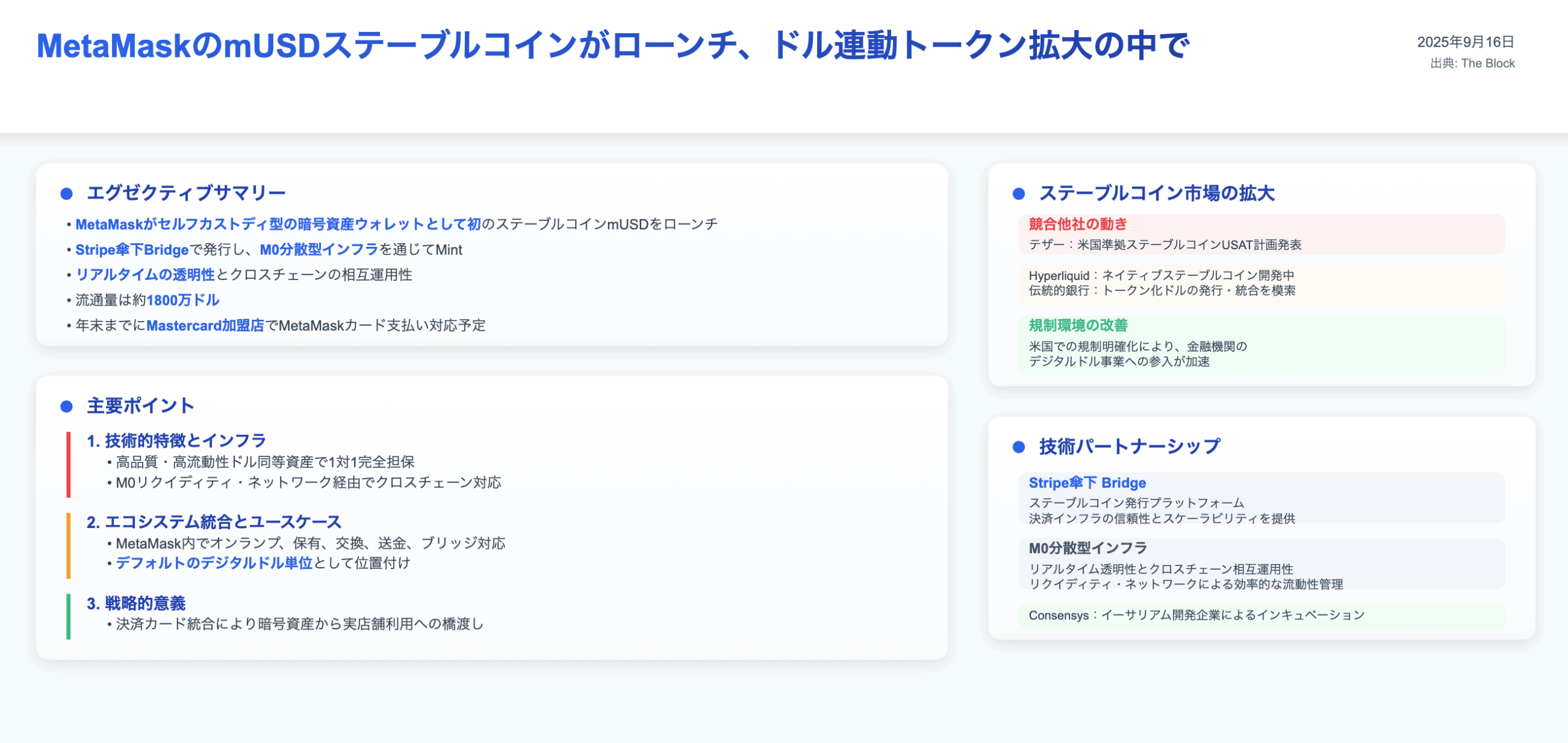 DeFimans注目記事ピックアップ：MetaMaskのmUSDステーブルコインがローンチ、ドル連動トークン拡大の中で